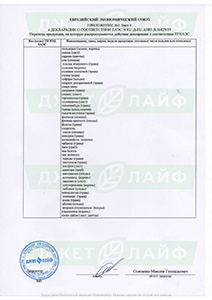 Приложение для декларации о соответствии пищевых экстрактов, лист 4